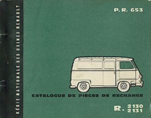 Catalogue de pièces de rechange pour R. 2130/2131