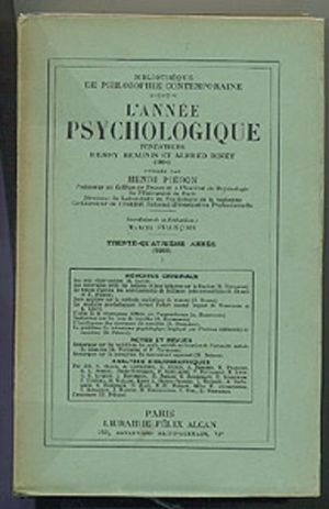 L'année psychologique : 34° année (1933)