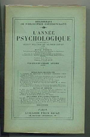 L'année psychologique 29° année (1928)