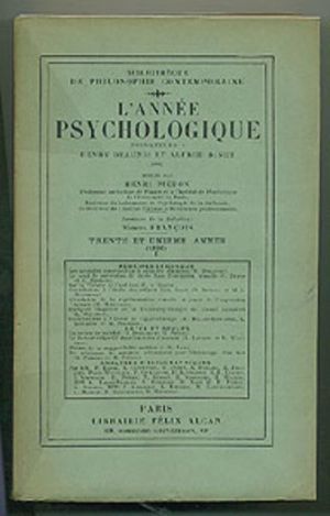L'année psychologique 31° année (1930)