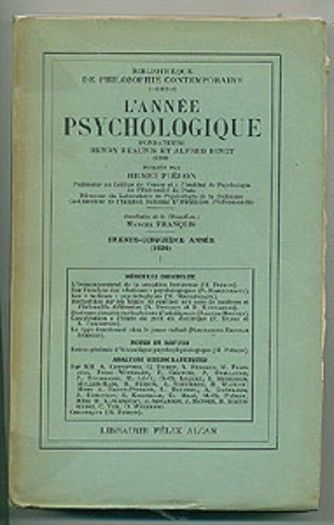L'année psychologique 35° année (1934), tome 1