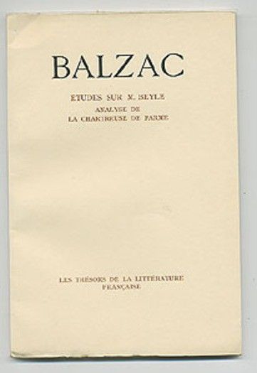 Etudes sur M. Beyle, analyse de la Chartreuse de Parme