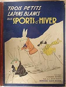 Trois petits lapins blancs aux sports d'hiver