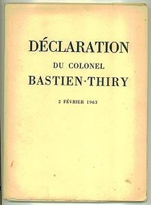 Déclaration du colonel BastienThiry - 2 février 1963 -