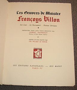 Les Oeuvres de Maistre François Villon