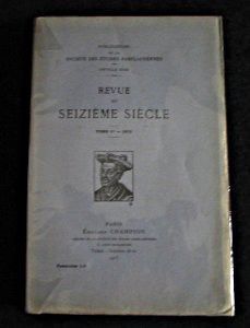 Revue du Seizième siècle, tome II, 1914