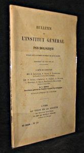 Bulletin de l'institut général psychologique