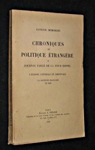 Chronique de politique étrangère au journal parlé de la tour Eiffel, l'europe centrale et orientale, la doctrine française en 1935