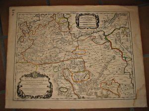 Partie occidentale du Palatinat et eslectorat du Rhein, le Duché de Simmeren, lmes comtés de Spanheim et de Veldentz à la maison Palatine où sont encore les comtés de Rheingravenstein, de Falkenstein, et la baronnie de Reipoltzkirch