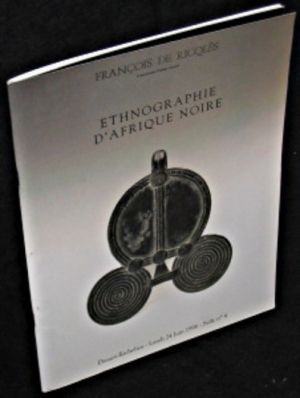 Ethnographie d'Afrique noire, provenant des collections de Pierre Hater et Florence Derive. Drouot-Richelieu, 24 Juin 1996