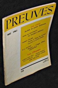 Preuves. n°123. Mai 1961