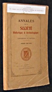 Annales de la Société Historique et Archéologique de l'arrondissement de Saint-Malo (Année 1921-22)