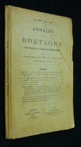 Annales de Bretagne. Revue publiée par la Faculté des lettres de Rennes. tome XXXIV n° 4 1921