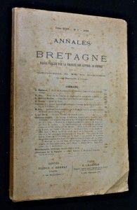 Annales de Bretagne. Revue publiée par la Faculté des lettres de Rennes. tome XXXV n° 3 1923