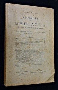 Annales de Bretagne. Revue publiée par la Faculté des lettres de Rennes. tome XXXV n° 3 1923
