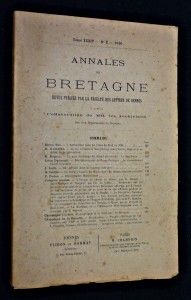 Annales de Bretagne. Revue publiée par la Faculté des lettres de Rennes. tome XXXIV n° 2 1920