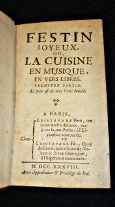 Festin Joyeux, ou, La Cuisine en Musique, en vers libres.