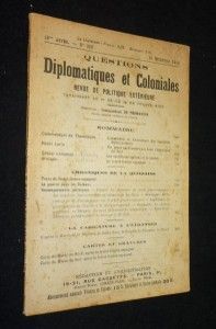 Questions diplomatiques et coloniales - revue de politique extérieure - No 380