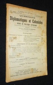 Questions diplomatiques et coloniales - revue de politique extérieure - No 397
