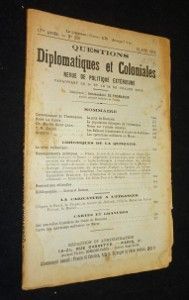Questions diplomatiques et coloniales - revue de politique extérieure - No 396