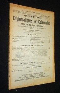 Questions diplomatiques et coloniales - revue de politique extérieure - No 377