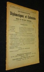 Questions diplomatiques et coloniales - revue de politique extérieure - No 274