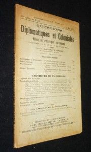 Questions diplomatiques et coloniales - revue de politique extérieure - No 390