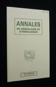 Annales de généalogie et d'héraldique, n°5 (janvier-février-mars 1986)
