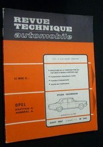 Revue technique automobile, n° 256, Août 1967