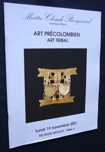 Art précolombien. Art tribal. Lundi 19 novembre 2001, Richelieu Drouot