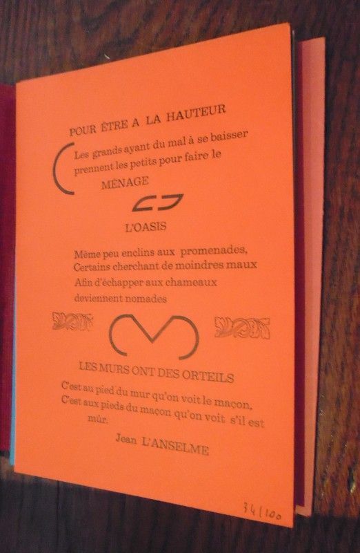 Anthologie permanente et composé à la presse à épreuves par Jean-Pierre Lesieur