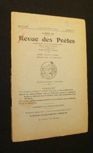 Revue des Poètes, tome XXIV, n° 263, 15 mars 1929