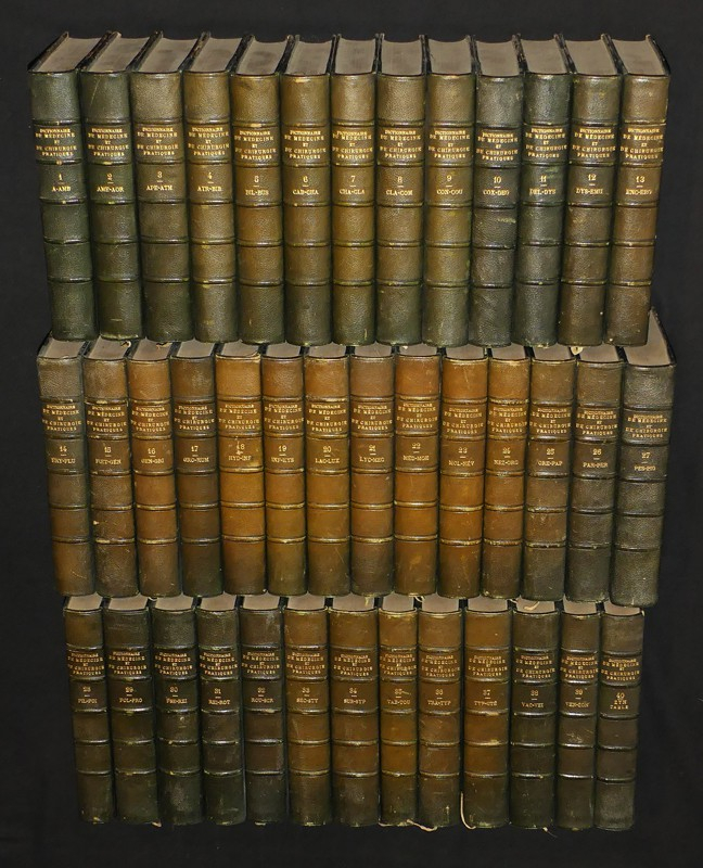 Nouveau dictionnaire de médecine et de chirurgie pratiques illustré de figures intercalées dans le texte (40 volumes)