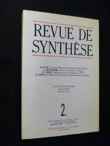 Revue de synthèse, 12, avril-juin 1987, 4e série