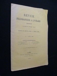 Revue bibliographique & littéraire, IV - avril 1898