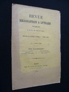 Revue bibliographique & littéraire, IV - avril 1896