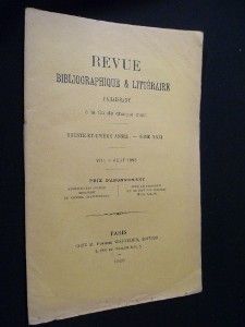 Revue bibliographique & littéraire, VIII - août 1896