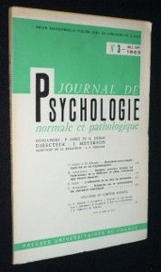Journal de psychologie normale et pathologique n°3. Juillet -septembre 1965