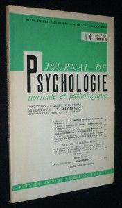 Journal de psychologie normale et pathologique n°4.Octobre-décembre 1965