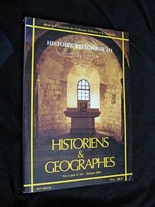 Historiens & géographes, tiré à part du n°341, octobre 1993 : Histoire religieuse (1)