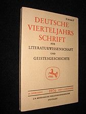 Deutsche vierteljahrs schrift für literaturwissenschaft und geistesgeschichtea