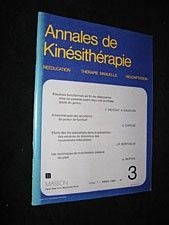 Annales de kinésithérapie, tome 7, mars 1980, n° 3