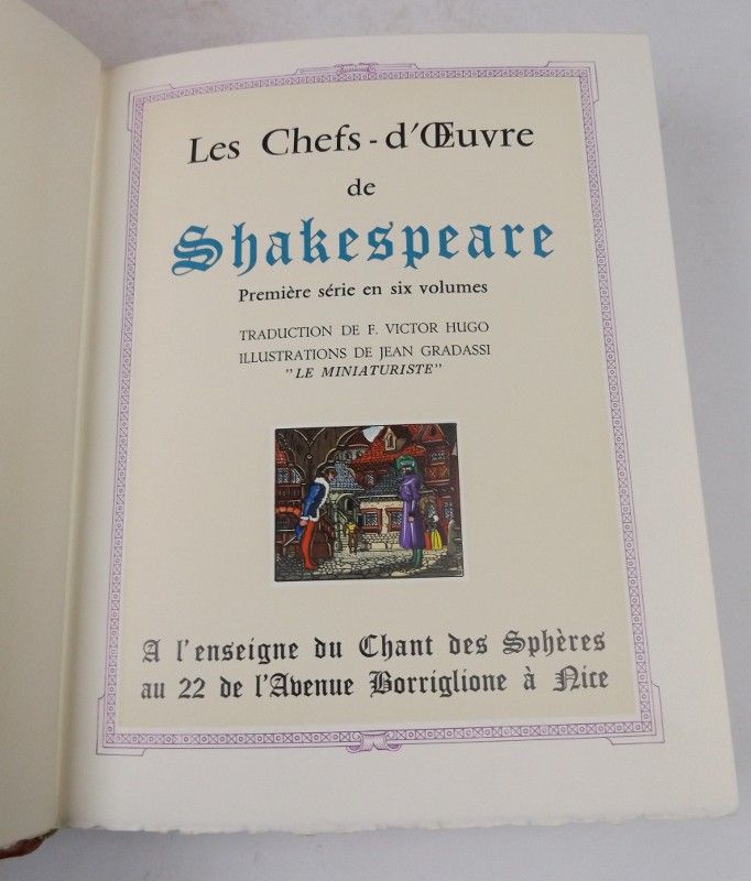 Les chefs-d'oeuvre de Shakespeare, première série en six volumes