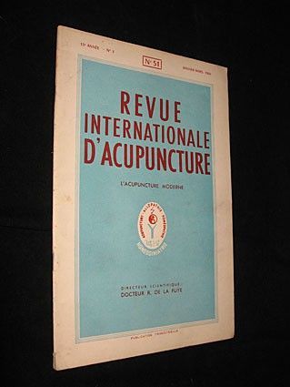 Revue internationale d'acupuncture, n° 51 (13e année, n° 1, janvier-mars 1960)