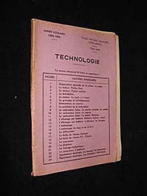 Technologie (Cours auto, année scolaire 1955-1956)
