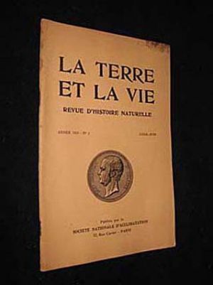 La Terre et la Vie, n° 2, année 1955, avril-juin