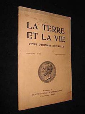 La Terre et la Vie, n° 2-3, année 1957, avril-septembre