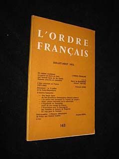 L'Ordre français, 163, juillet-août 1972