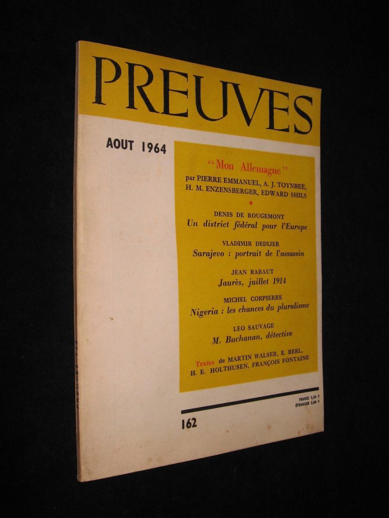 Preuves. n°162. Août 1964