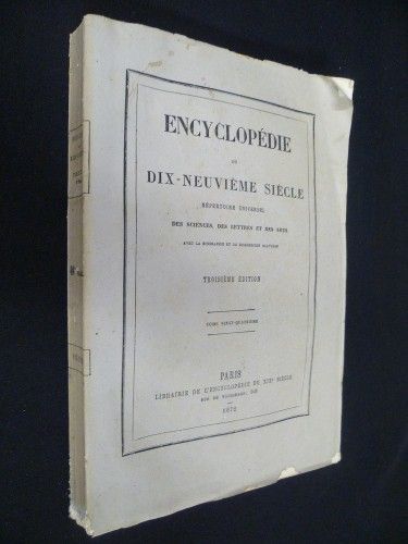 Encyclopédie du dix-neuvième siècle - répertoire universel des sciences, des lettres et des arts (avec la biographie et de nombreuses gravures), tome vingt-quatrième